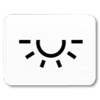 Окошко с символом для "KO-клавиш"; символ "освещение" , белое, 33LWW Окошко с символом для "KO-клавиш"; символ "освещение" , белое, 33LWW