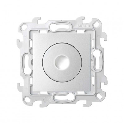 Simon Светорегулятор поворотно-нажимной проходной 40-450Вт 230В~ цвета алюминий S24 Harmonie, 2410313-033