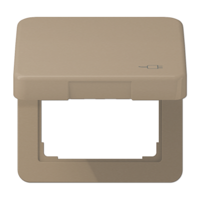 Рамка с подпружиненной крышкой для механизмов 50*50, с символом "Вилка", CD590KLSOCGB