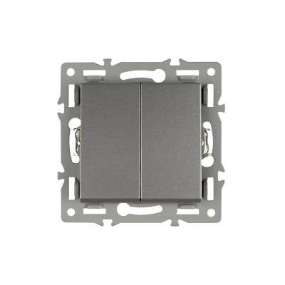 043726 - Механизм выключателя двухклавишный непроходной SWT-MK02-PL-GR (250V, 16A) (Arlight, -)