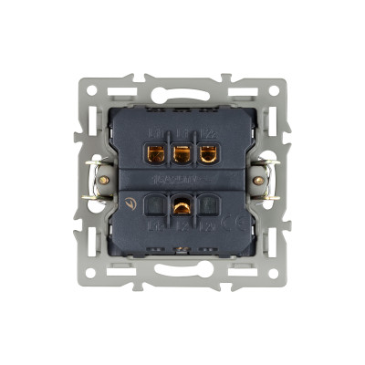 043726 - Механизм выключателя двухклавишный непроходной SWT-MK02-PL-GR (250V, 16A) (Arlight, -)