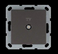Розетка TV ?9.5mm проходная с накладкой, цвет Мокко, G6002Z, Jasmart Electric
