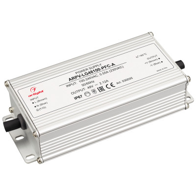 Блок питания ARPV-LG48100-PFC-A (48V, 2.12A, 100W) (Arlight, IP67 Металл, 5 лет), 030035