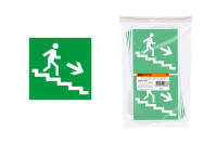 Знак "Направление к эвакуационному выходу (по лестнице направо вниз)" 150х150мм TDM Electric, SQ0817-0045