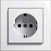 Gira Розетка 2к+з, глянцевый белый, серия E2