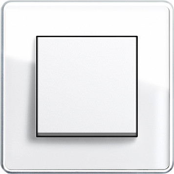 Gira Выключатель 1-клавишный, глянцевый белый - белое стекло,серия Esprit Glass C