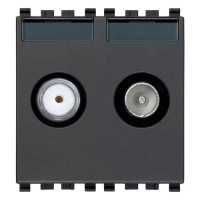 Vimar Розетка TV-RD-SAT проходная с 2 выходами серая, 20302.10