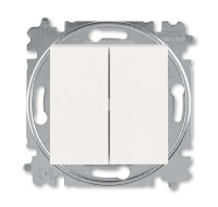 3559H-A52445 68W - Переключатель двухклавишный ABB Levit жемчуг / ледяной - 2CHH595245A6068