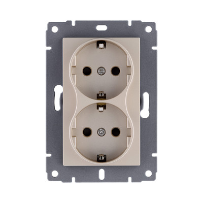 Розетка штепсельная SCHUKO двойная 16A/250 В, золотой Kollinger REA-032GD для Aspekt, Eleganz, Reflex