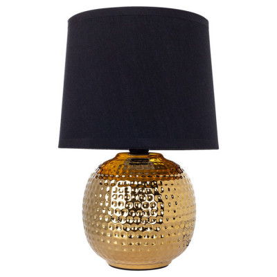 Arte Lamp MERGA, Светильник настольный интерьерный, цвет арматуры - ЗОЛОТО, цвет плафона/декора - ЧЕРНЫЙ, 1х40W E14, A4001LT-1GO