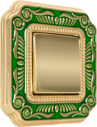Fede Выключатель 1-клавишный, цвет Bright Gold - Esmerald Green, серия Smalto Italiano Collection - Firenze