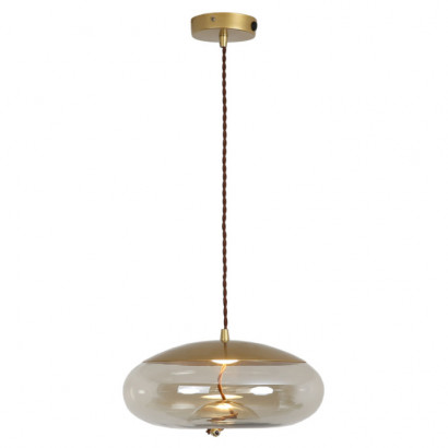 LUSSOLE Acquario Подвесной светильник, цвет основания - матовое золото, плафон - стекло (цвет - прозрачный), 1x5W led, LSP-8357