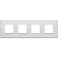 Vimar Накладка Eikon Evo на 8 модулей (2+2+2+2) расстояние между центрами 71мм, серебро, 21669.07.01