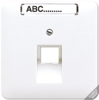 Крышка для телефонной и компютерной розетки UAE с полем для надписи, 569-1NAUA Крышка для телефонной и компютерной розетки UAE с полем для надписи, 569-1NAUA