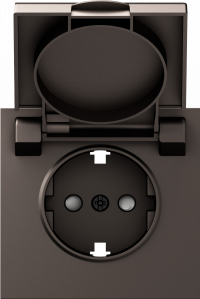 Donel S08 мокко накладка для розетки Schuko с заземлением, с крышкой, 16A 250 В~, серия DB, DS45453