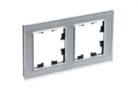 ATN320302 - ATLASDESIGN NATURE 2-постовая РАМКА, ОРГАНИЧЕСКОЕ СТЕКЛО АЛЮМИНИЙ, Systeme Electric