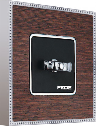 Fede Выключатель 1-клавишный, тумблерный, цвет Черный  - Wenge, серия Belle Epoque Wood