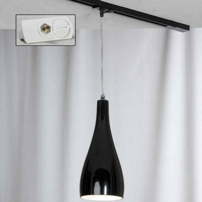 LUSSOLE RIMINI Подвесной светильник, цвет основания - хром, плафон - стекло (цвет - черный), 1x60W E27, LSF-1196-01-TAW