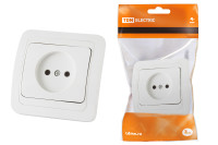 Розетка 2П 10А белая "Валдай" TDM Electric, SQ1804-0007