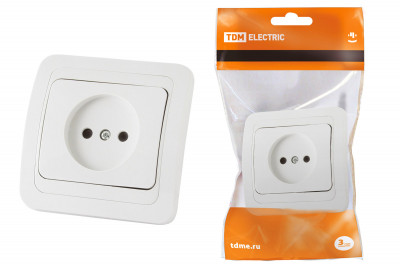 Розетка 2П 10А белая "Валдай" TDM Electric, SQ1804-0007