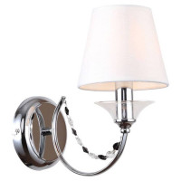 LUSSOLE GREENLEE Бра, цвет основания - хром, плафон - ткань (цвет - белый), 1x40W E14, LSP-8082