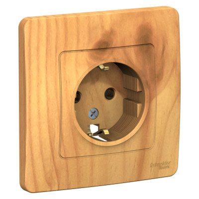 BLANCA С/У РОЗЕТКА с заземлением без шторок, 16А, 250В, ЯСЕНЬ