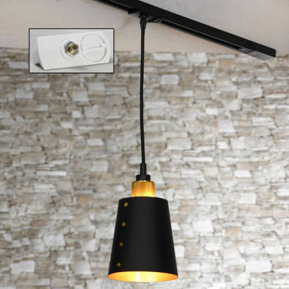 LUSSOLE SHIRLEY Подвесной светильник, цвет основания - черный, плафон - металл (цвет - черный), 1x60W E27, LSP-9861-TAW