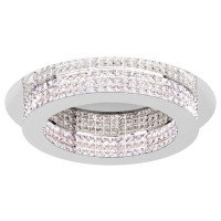 Светодиод. потолочный светильник PRINCIPE димм., 14х3,2W(LED), H105, ?700, сталь, хром//хрусталь, прозрачный, 39402