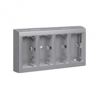 Simon Connect Алюминий Коробка Cima Pro в сборе для наружного монтажа на 4 Cima-модуля, SBC400-8