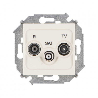 Simon Simon15 Розетка R-TV-SAT одиночная, винт. зажим, сл. кость, 1591466-031