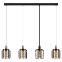 43528 Подвесной потолочный светильник (люстра) CHISLE, 4Х40W, E27, L1300, B165, H1100, сталь/стекло,