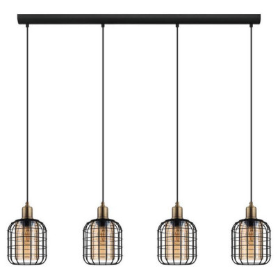 43528 Подвесной потолочный светильник (люстра) CHISLE, 4Х40W, E27, L1300, B165, H1100, сталь/стекло,