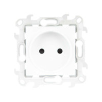 Simon Розетка 2К с защ штор, бел, 2450441-030