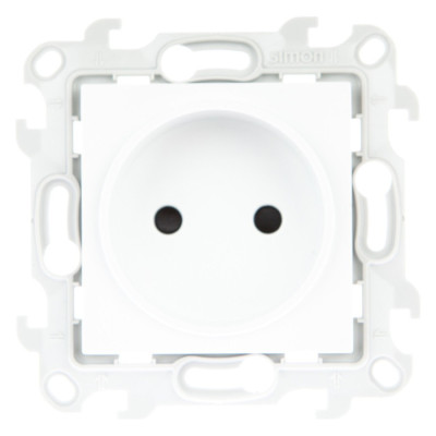 Simon Розетка 2К с защ штор, бел, 2450441-030