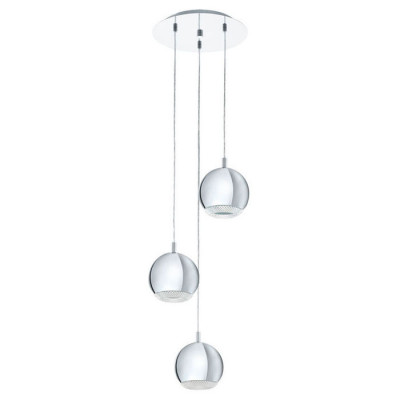 95913 Светодиод. подвес CONESSA, 3х3,3W(GU10), ?290, H1100, сталь, хром/пластик, прозрачный