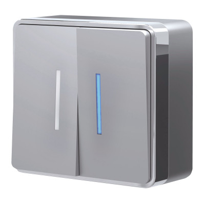 Werkel W5020106/ Выключатель двухклавишный с подсветкой Gallant (серебряный), a052770