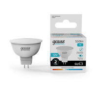 Лампа Gauss Elementary MR16 12V 7W 550lm 4100K GU5.3 LED 1/10/100, 11527