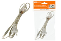 Шнур с выключателем и плоской вилкой ШУ01В ШВВП 2х0,75мм2 2м. прозрачный TDM Electric, SQ1305-0004 Шнур с выключателем и плоской вилкой ШУ01В ШВВП 2х0,75мм2 2м. прозрачный TDM Electric, SQ1305-0004