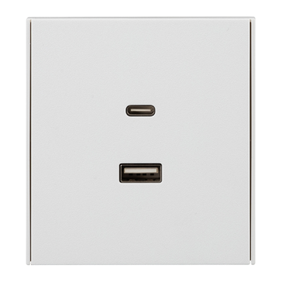 Розетка STRONG USB-A+Type-C 3А с функцией быстрой зарядки жемчуг KRANZ, KR-78-0734-4