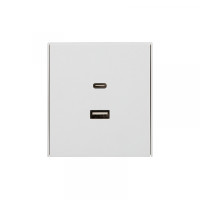 Розетка STRONG USB-A+Type-C 3А с функцией быстрой зарядки жемчуг KRANZ, KR-78-0734-4 Розетка STRONG USB-A+Type-C 3А с функцией быстрой зарядки жемчуг KRANZ, KR-78-0734-4