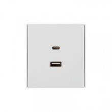 Розетка STRONG USB-A+Type-C 3А с функцией быстрой зарядки жемчуг KRANZ, KR-78-0734-4