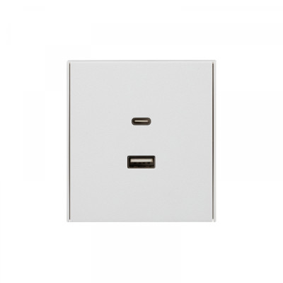 Розетка STRONG USB-A+Type-C 3А с функцией быстрой зарядки жемчуг KRANZ, KR-78-0734-4