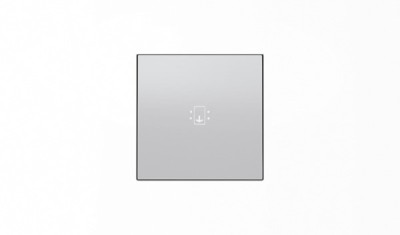 8514 PL - Накладка для механизма карточного выключателя с линзой подсветки и маркировкой, серия SKY, цвет серебристый алюминий - 2CLA851400A1301