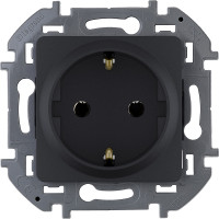 Legrand Розетка с заземлением - Legrand Inspiria - без шторок 16А 250В винтовые зажимы - антрацит, 673723