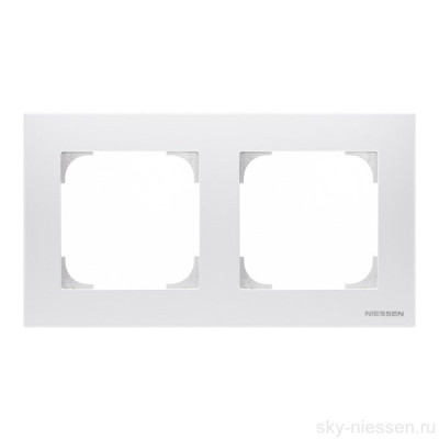 8572.1 BL - Рамка 2-постовая, базовая, серия SKY, цвет альпийский белый - 2CLA857210A1101