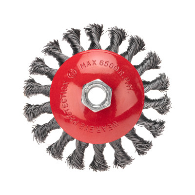 Щетка коническая для УШМ, крученая стальная проволока, 115мм, М14 KRANZ, KR-91-1202