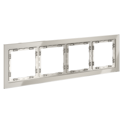 Рамка стеклянная VOLTUM S70 на 4 поста, (кашемир, стекло), VLS110403