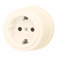 Bironi Розетка с З.К., пластик, цвет Песочное золото, B1-101-24