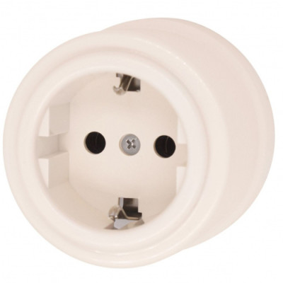 BIRONI Лизетта Пластик Песочное золото Розетка с/з, B1-101-24