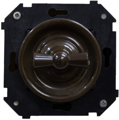 Bironi Выключатель Перекрестный (скрытый монтаж), Коричневый, B3-203-22